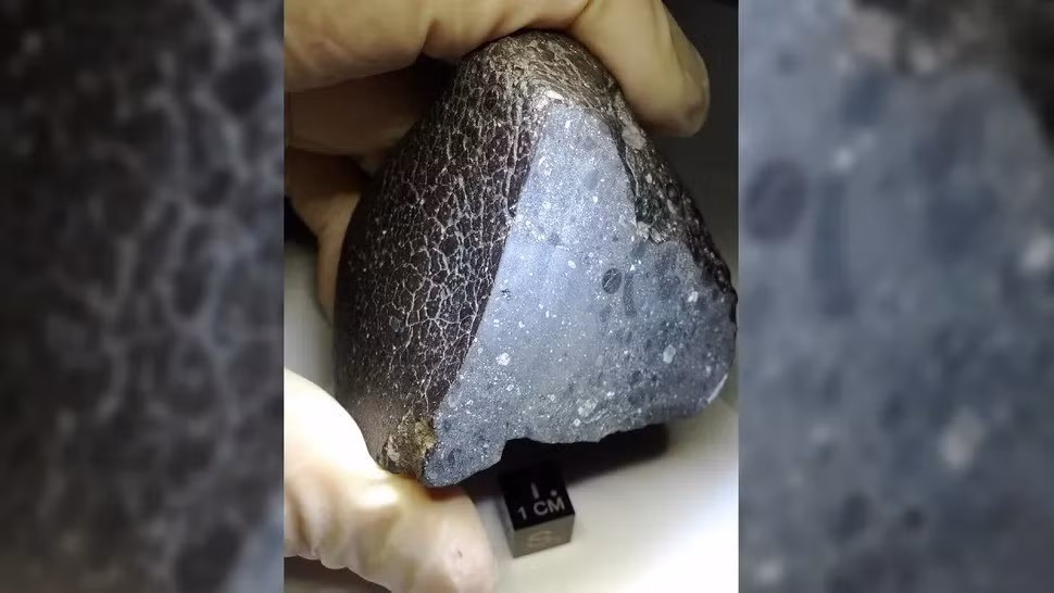 Thiên thạch NWA 7034, thường được gọi là "Black Beauty" (tạm dịch "Người Đẹp Đen"), là tên gọi của một thiên thạch được những người du mục phát hiện năm 2011 ở sa mạc Sahara, địa phận Morocco. Nặng khoảng 320 gram, "Người Đẹp Đen" bị bắn ra khi một tảng đá vũ trụ khác va chạm với Hành tinh Đỏ rồi rơi xuống Trái đất. Ảnh: NASA.