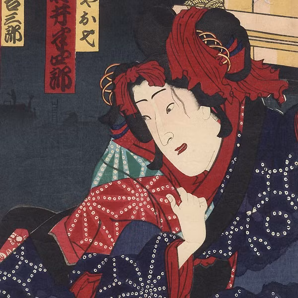 Vào ngày 29/3/1683, Yaoya thi hành án tử bằng cách thiêu sống tại Suzugamori, địa điểm hành quyết công khai chính thức ở phía nam Edo. Ảnh: fujiarts.com.