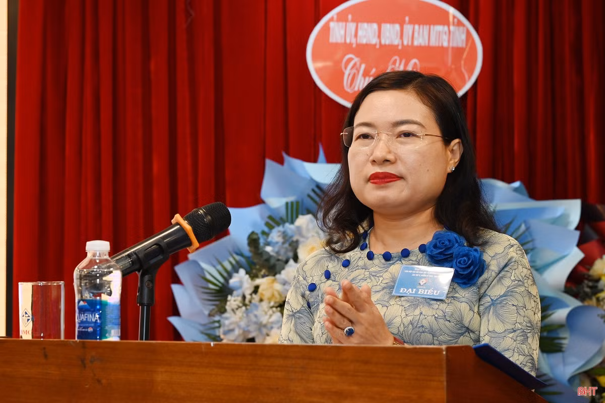 Phó Chủ tịch UBND tỉnh Nguyễn Thị Nguyệt phát biểu tại đại hội.