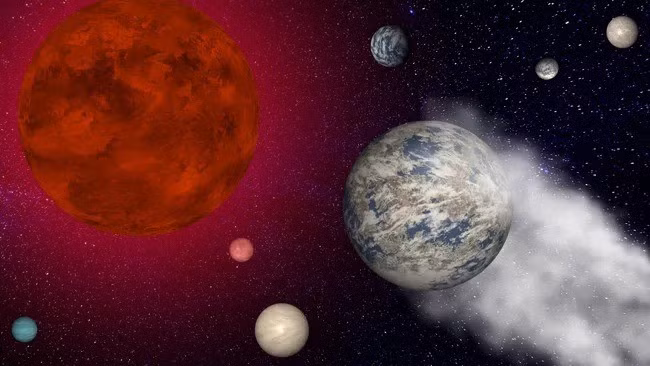 Tuy nhiên, TRAPPIST-1e thuộc hệ sao TRAPPIST-1 vẫn có thể giữ lại một bầu khí quyển mỏng giống như Trái đất. Đây là một dấu hiệu cho thấy hành tinh này được đánh giá là ứng cử viên tiềm năng nhất cho vùng sinh sống được. Ảnh: Robert Lea.