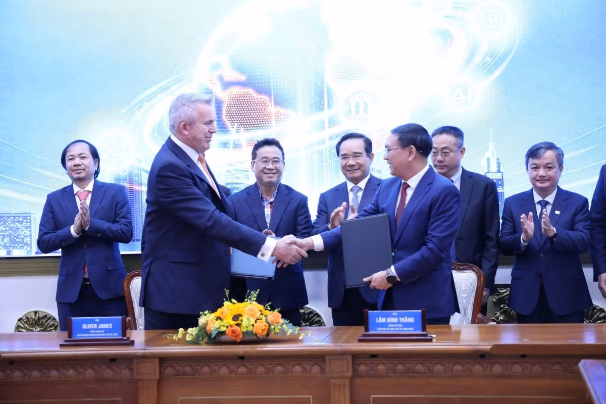 Lễ ký kết Biên bản ghi nhớ hợp tác giữa Sở Khoa học và Công nghệ Thành phố và Công ty Accelerated Infrastructure Capital. (Ảnh: Sở KHCN cung cấp)