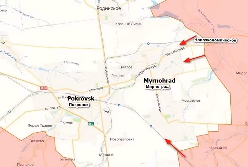 Trong khi đó, giao tranh ác liệt đang diễn ra giữa Nga và Ukraine tại Myrnohrad, nằm ở phía đông Pokrovsk. Nếu bị quân Nga chiếm được khu vực này, cuộc xâm nhập có thể nhanh chóng biến thành một cuộc tiến công toàn diện, phá vỡ toàn bộ hệ thống phòng thủ của thành phố.