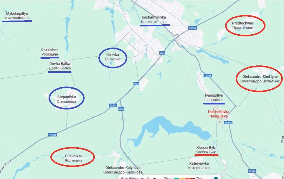 Quân Ukraine bị bao vây ở phía nam hồ chứa Kleban-Byk cũng liều lĩnh tìm cách phá vòng vây nhưng đều không thành công. Về phía Nga, áp lực phản công của quân Ukraine từ Predtechino tăng lên theo hướng Ivanopillya, tuy nhiên Ivanopillya ở địa hình thấp. Với việc RFAF kiểm soát Chasov Yar có địa hình cao hơn, giúp họ dễ dàng tiêu diệt quân Ukraine phản công.