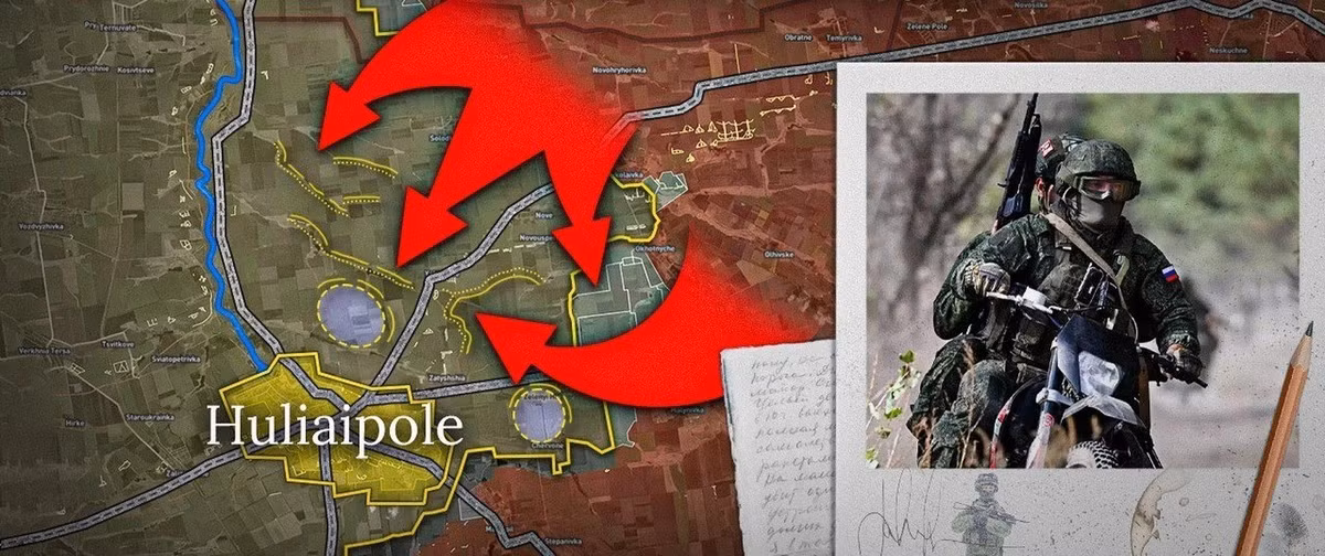 Trong khi đó, Cụm Vostok RFAF tiếp tục tiến công nhanh chóng qua các khu vực Zaporizhzhia do Ukraine kiểm soát và đang tự tin tiến về thủ phủ của khu vực, Huliaipole. Chỉ trong bốn ngày, quân Nga đã đột phá trên một khu vực với chiều sâu 10 km và rộng hơn 20 km, với diện tích khoảng 200 km2.