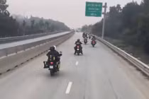 Xử lý nhóm người đi xe mô tô phân khối lớn vào cao tốc Tuyên Quang - Phú Thọ