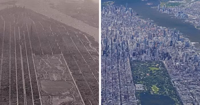 Manhattan (Mỹ) năm 1931 (trái) và 2018.