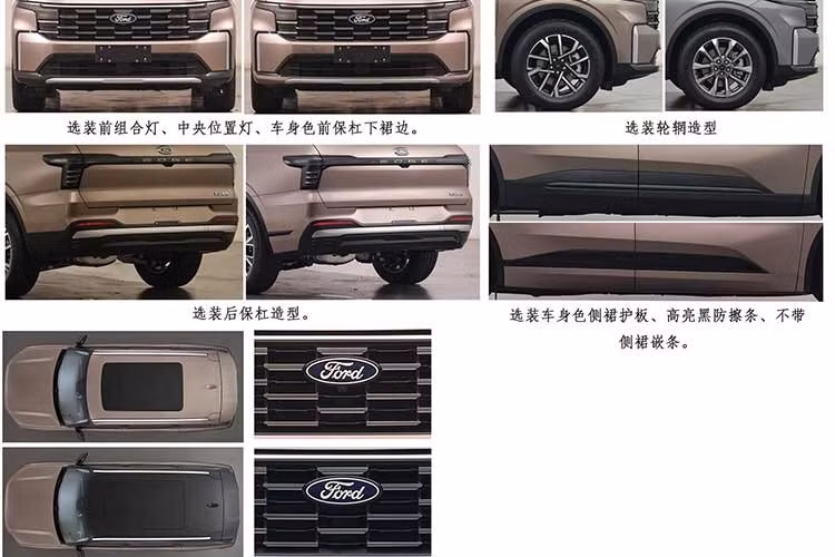 Nhìn từ bên sườn, Ford Edge L 2026 có thiết kế tổng thể không thay đổi. Xe có thể sở hữu nóc sơn cùng màu hoặc khác màu thân xe, tùy chọn. Trong khi đó, tay nắm cửa vẫn sử dụng thiết kế ẩn hoàn toàn. Ford Edge L mới sẽ có 3 tùy chọn mâm với kích thước 19 inch, 20 inch và 21 inch. Phía sau, mẫu SUV của thương hiệu Mỹ được trang bị cánh gió mui tích hợp đèn phanh trên cao và kính sau có cần gạt mưa. Cụm đèn hậu vẫn sử dụng thiết kế LED kéo dài toàn chiều rộng.