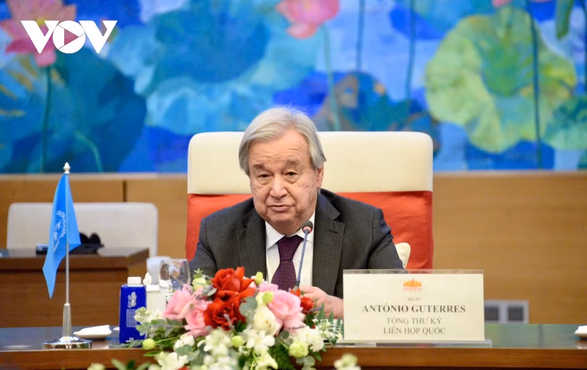 Tổng Thư ký Liên Hợp Quốc António Guterres phát biểu tại buổi hội kiến