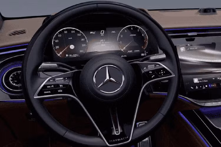 Bên trong xe, Mercedes-Maybach S 580 e Night Series 2026 cũng có những trang bị nội thất riêng như ghế bọc da Maybach Exclusive Nappa Leather màu đen, ốp gỗ Manufaktur màu nâu đậm, chìa khóa màu đen bóng và ốp bệ cửa với dòng chữ Maybach Night Series phát sáng.