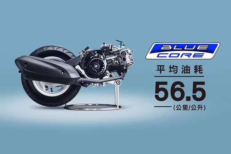 Sức mạnh của xe đến từ động cơ BLUE CORE 124cc, xi-lanh đơn, làm mát bằng không khí, sản sinh công suất 8,3 mã lực và mô-men xoắn 9,8 Nm, kết hợp cùng hộp số CVT V-Belt. Khối động cơ này ưu tiên khả năng tiết kiệm nhiên liệu, vận hành êm ái và độ bền lâu dài thay vì hiệu suất mạnh mẽ.