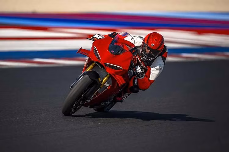 Phiên bản Panigale V4 tiêu chuẩn có trọng lượng khô 191kg, sử dụng phuộc Showa BPF và giảm xóc sau Sachs, trong khi phiên bản V4 S đạt trọng lượng 187kg nhờ trang bị mâm hợp kim rèn và ắc quy Lithium.