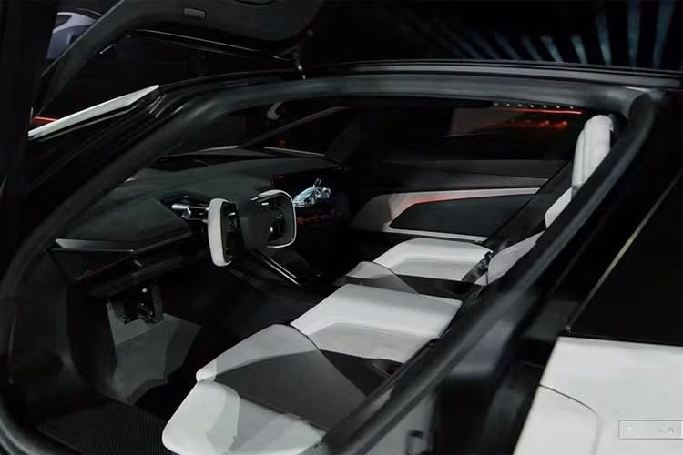 Tesla Roadster được giới thiệu với ngoại thất màu trắng Ano White, lấy cảm hứng từ công nghệ hàng không vũ trụ. Theo mô tả của hãng, lớp sơn có khả năng chống tia UV, chịu nhiệt độ thấp, hạn chế tĩnh điện và chống ăn mòn.