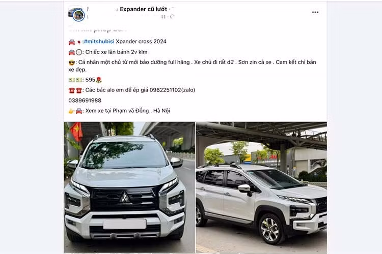 Xe mang ngoại thất màu trắng, nội thất đen, đã lăn bánh khoảng 20.882 km và thuộc diện xe nhập khẩu. Theo thông tin từ người bán, chiếc xe thuộc phiên bản Xpander Cross sử dụng động cơ xăng 1.5L kết hợp hộp số tự động và hệ dẫn động cầu trước.