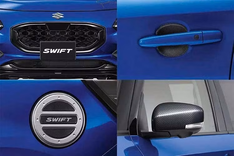 Gói phụ kiện Sport dành cho Suzuki Swift được phát triển bởi công ty Awin của Nhật Bản và được phân phối thông qua danh mục Suzuki Select Plus chính thức tại các đại lý. Bộ phụ kiện gồm 3 chi tiết chính là cánh chia gió trước mang thiết kế hầm hố, ốp hai bên sườn và phần mở rộng cản sau, tất cả đều được sơn màu đen.