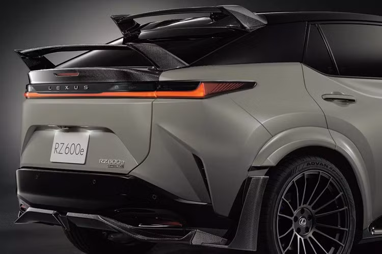 Bộ mâm hợp kim Enkei 21 inch của RZ 600e F Sport Performance sơn đen mờ đi kèm hệ thống phanh nâng cấp, với đĩa phanh 20 inch và kẹp phanh nhôm nguyên khối 6 piston ở cầu trước. Hệ thống treo cũng được hạ thấp 20 mm so với RZ 550e F Sport.