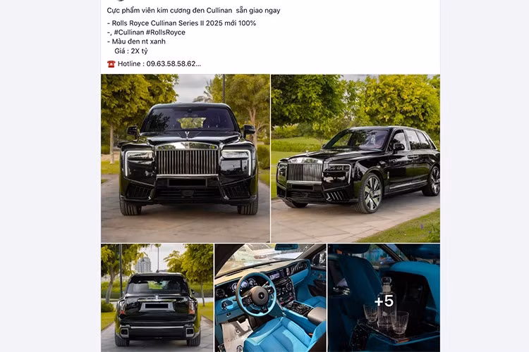 Chiếc SUV siêu sang Rolls-Royce Cullinan Series II mới tinh này xuất hiện trong 1 showroom nhập khẩu tư nhân và được chào bán trên sàn ôtô hạng sang với mức giá khoảng hơn 20 tỷ đồng.