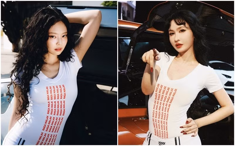 Hình ảnh của Jennie (trái) và Mina (phải).