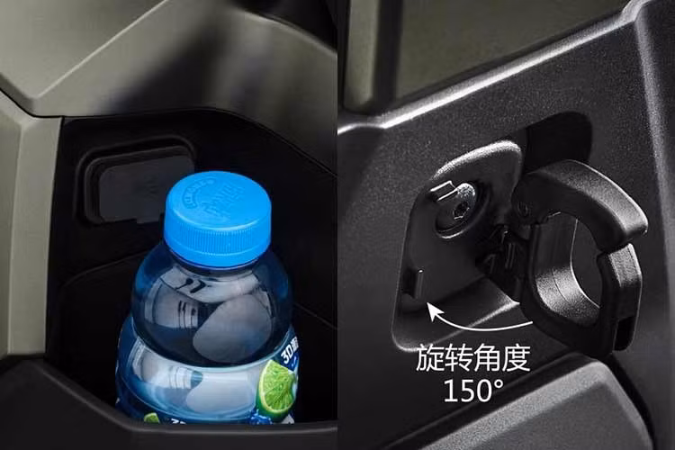 Đáng chú ý, mẫu xe này còn hỗ trợ kết nối với các camera hành trình DJI Action, cho phép người dùng dễ dàng ghi lại hành trình. Trên ghi đông còn xuất hiện một thanh giá đỡ chuyên dụng để lắp điện thoại hoặc camera, phục vụ nhu cầu di chuyển và khám phá.