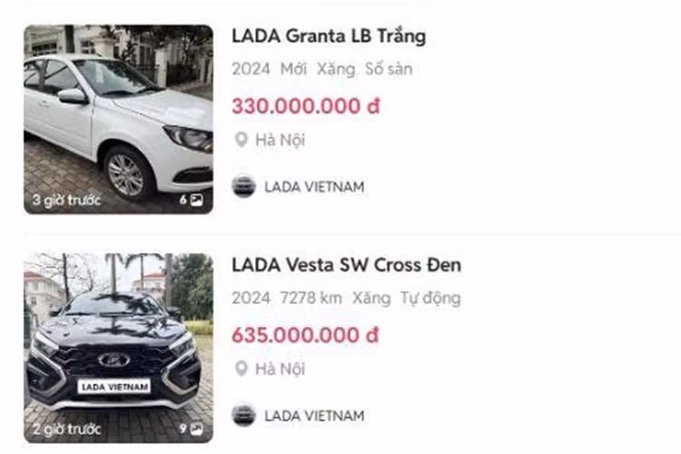 Theo thông tin từ đơn vị bán hàng, có tổng cộng 8 mẫu ôtô Lada thuộc nhiều dòng sản phẩm khác nhau đang được chào bán trên một sàn thương mại điện tử. Đây đều là những xe từng được sử dụng cho quá trình kiểm định và một số xe đã được đăng ký dưới tên doanh nghiệp.