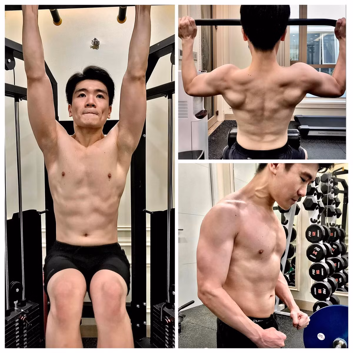 Không chỉ dừng lại ở thú vui rèn luyện sức khỏe, thiếu gia nhà bầu Hiển còn cho thấy sự kiên trì và kỷ luật trong việc giữ vóc dáng.
