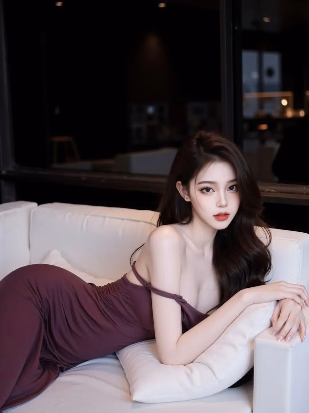 Làn da của cô mịn màng như lụa, đôi mắt to tròn đầy chiều sâu và bờ môi căng mọng luôn hờ hững như đang mời gọi.