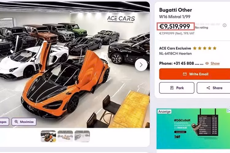 Chiếc xe được cho là ban đầu đã được vận chuyển đến Đức, và hoàn toàn không có thông tin nào về màu sơn, nội thất. Thông tin hiếm hoi là chiếc siêu xe này có thể xuất khẩu đi bất cứ nước nào trên thế giới, vì vậy dù bạn sống ở đâu, bạn cũng có thể nhận được xe vận chuyển đến tận nhà, mặc dù nhiều khả năng là sẽ tốn một khoản tiền không nhỏ.