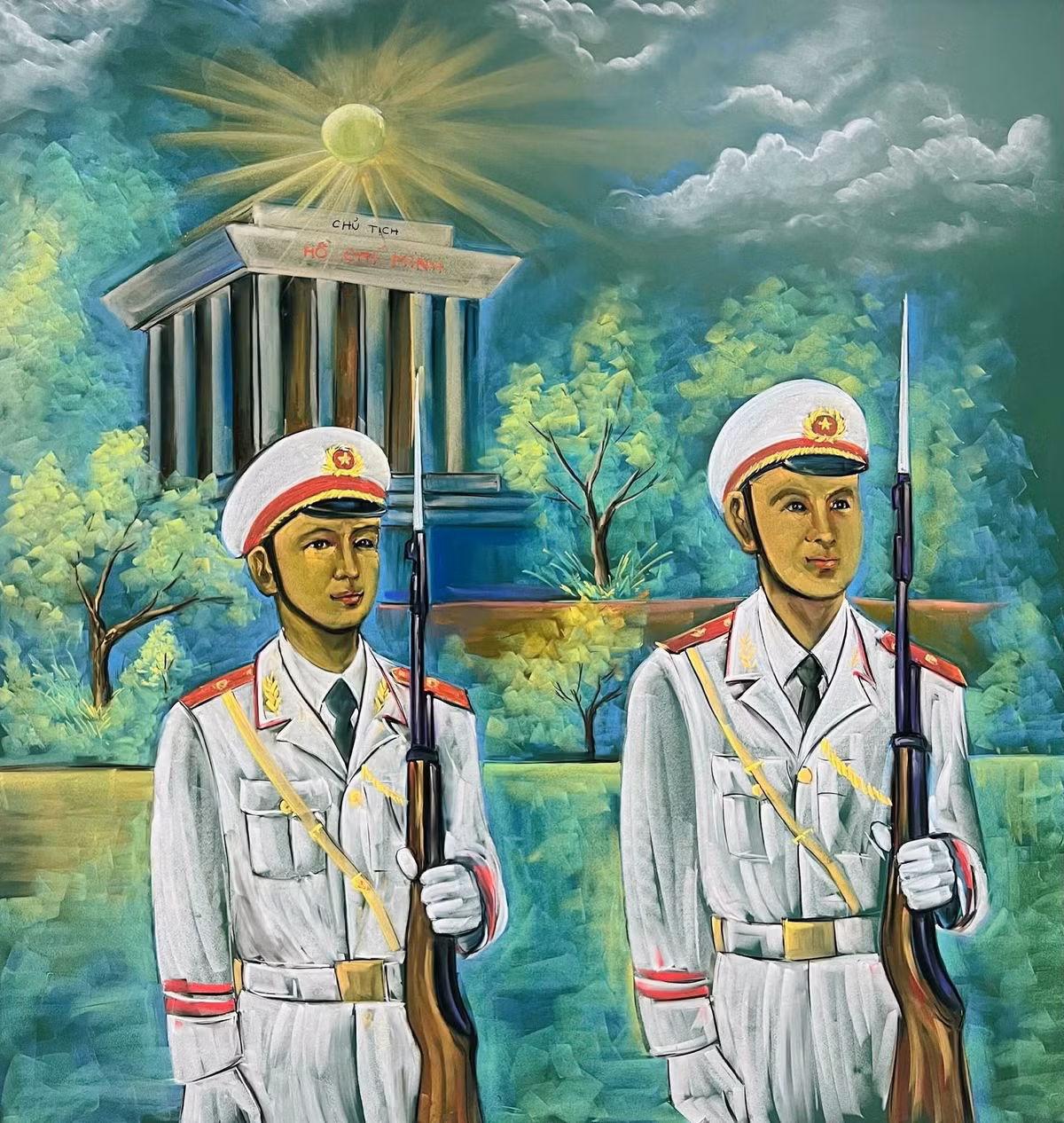 Nói tiếp với Vietnamnet, Thầy Hạnh cho hay, thực hiện các bức tranh tái hiện lịch sử này không chỉ nhằm hướng tới dịp kỷ niệm ngày lễ trọng đại của đất nước mà qua đó còn muốn giáo dục cho học sinh biết thêm về lịch sử, sự chiến đấu và hy sinh của các thế hệ đi trước để có được đất nước ngày hôm nay.