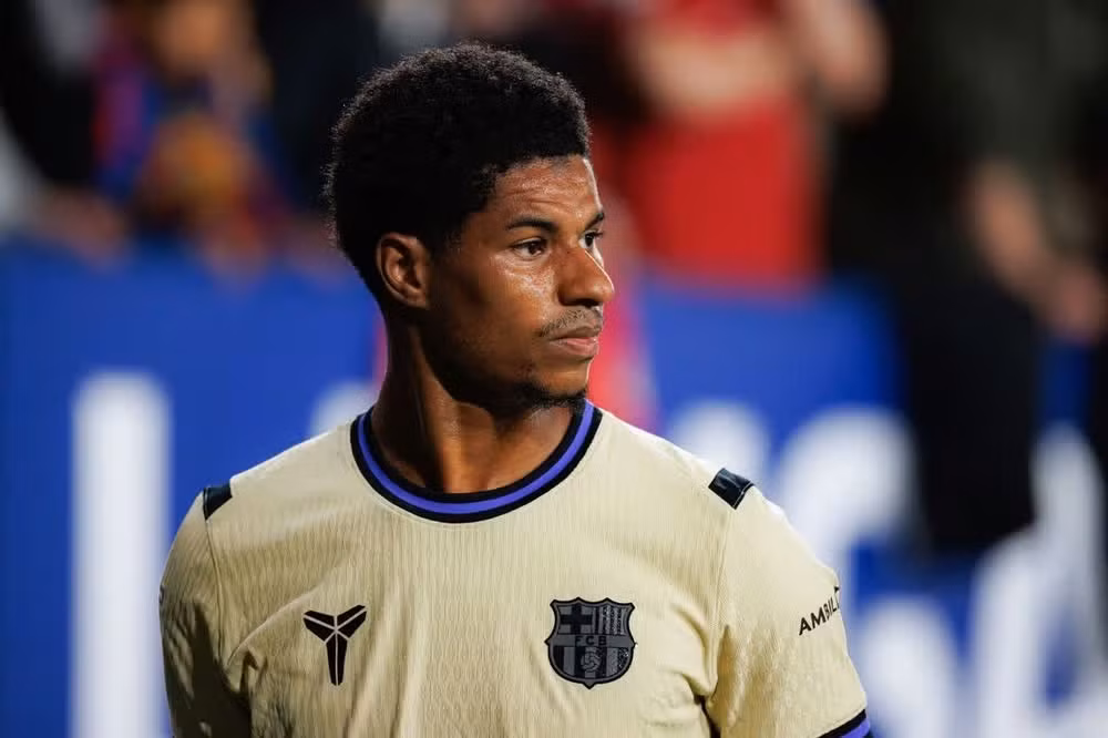 Marcus Rashford vẫn rất muốn ở lại Barcelona. ẢNH: SOPA Images/LightRocket