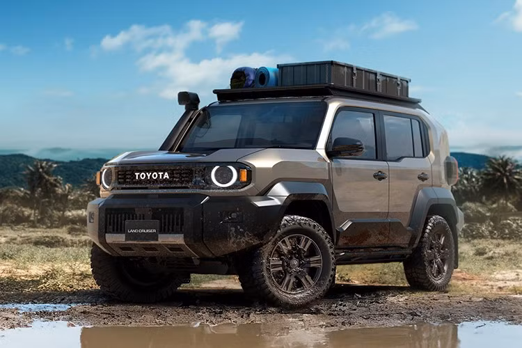 Một chi tiết thú vị là Toyota trang bị cho FJ các cản trước và sau có thể tháo rời, giúp dễ dàng thay thế khi hư hỏng và tiết kiệm chi phí sửa chữa. Hãng cũng gợi mở nhiều tùy chọn phụ kiện địa hình như ống thở, bậc lên xuống, baga mui ARB và tấm treo phụ kiện MOLLE ở cốp sau, cho thấy định hướng cá nhân hóa rõ rệt.