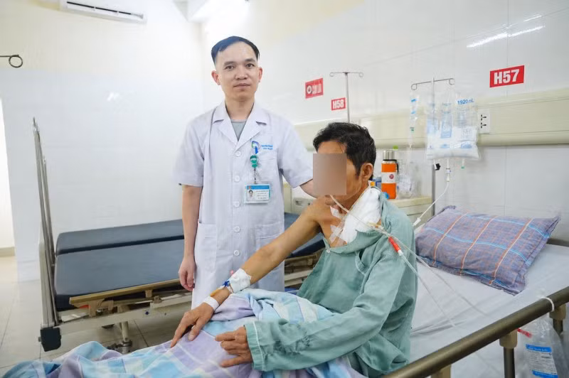 Sau phẫu thuật, bệnh nhân được chăm sóc điều trị tích cực, sức khỏe hồi phục tốt - Ảnh BVCC