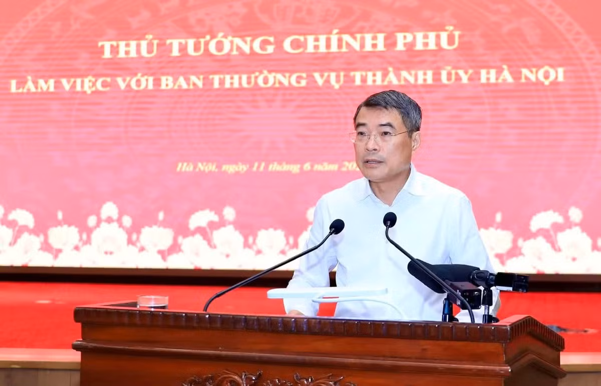 Thủ tướng Chính phủ Lê Minh Hưng phát biểu tại buổi làm việc. Ảnh: QT.