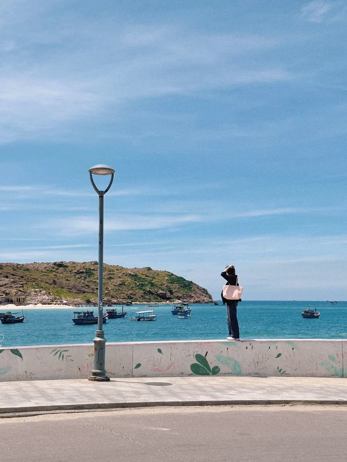Theo chia sẻ của Đặng Quang Vinh – người thực hiện chuyến đi 2 ngày 1 đêm với chi phí tiết kiệm, anh di chuyển đến Nhơn Hải từ Phù Cát bằng xe máy. Tuy nhiên, nếu xuất phát từ trung tâm TP Quy Nhơn, du khách có thể dễ dàng thuê xe máy hoặc bắt taxi theo cung đường ven biển đẹp và thuận tiện. Ảnh Đặng Quang Vinh