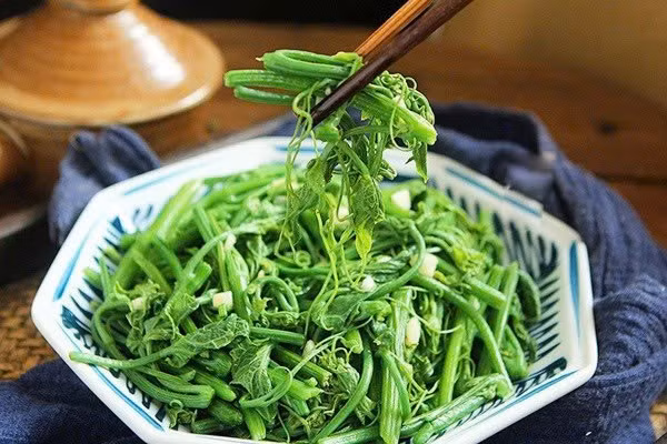 Ngọn su su phù hợp chế biến nhiều món ăn gia đình, nhưng phổ biến nhất là xào tỏi. Ảnh minh họa