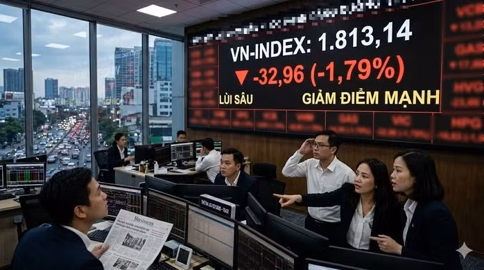 VN-Index tổng cộng giảm 67,19 điểm chỉ trong 2 ngày. Mức sụt giảm này đã đẩy chỉ số lùi sâu từ vùng 1.880 điểm xuống chỉ còn 1.813,14 điểm.