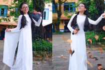 Phương Mỹ Chi ra dáng thiếu nữ trong tà áo dài trắng