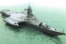 Khám phá tàu chiến ba thân kỳ quái của Nga