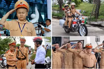 Hình ảnh xúc động về cậu bé mơ làm CSGT vừa qua đời