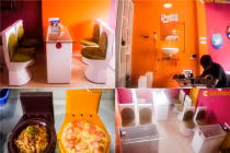 Quán cafe đựng đồ ăn, thức uống vào... bồn cầu 