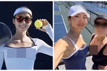 Ngọc Quyên khoe dáng quyến rũ trên pickleball khi định cư ở Mỹ