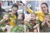 Cặp song sinh của Phương Oanh đáng yêu vô đối khi hóa chiến sĩ 