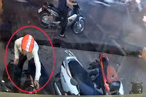 Nam thanh niên thản nhiên trộm xe giữa phố