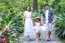 Vợ chồng Ngọc Anh - Tô Minh Đức đưa con gái đi nghỉ dưỡng