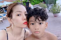 Con trai 10 tuổi của Lệ Quyên trổ mã, ngày càng đẹp trai