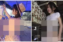 Ngượng đỏ mặt trước hot girl cởi đồ khoe nội y khi trồng nấm