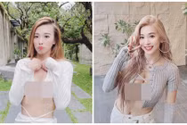 Ngượng đỏ mặt hot girl mặc “thả rông” vòng một đi muôn nơi