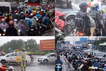 “Biển người” dầm mưa tầm tã trở lại TP HCM sau kỳ nghỉ lễ 2/9