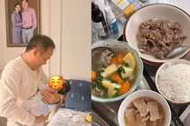 Xúc động với những mâm cơm cữ của bố nấu cho con gái