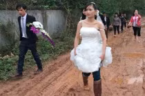 Khi thời tiết không ủng hộ cô dâu chú rể