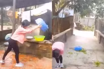 Trổ tài vẩy rau, cô gái nhận cái kết “hết hồn chim én“