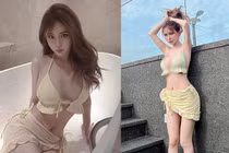 Ngượng chín mặt hot girl mặc đồ hớ hênh từ nhà tắm ra phố 